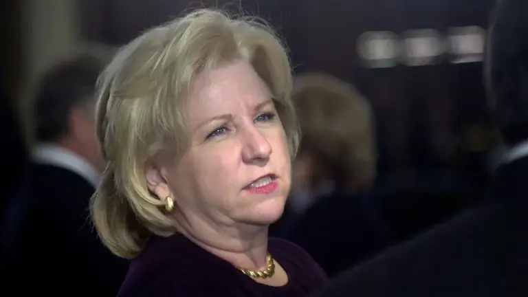View of Texas State Senator Jane Nelson, during the 80th Texas Legislature, on the floor of the Senate at the Texas State Capitol, Austin, Texas, January 22, 2007.