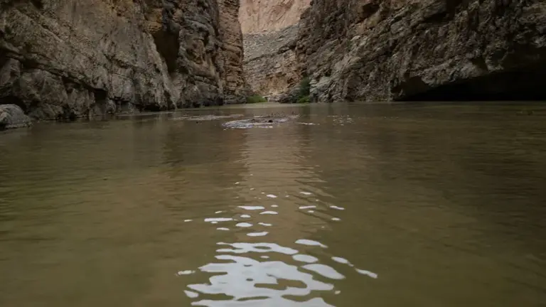 Landscape views of the Chihuahua Desert and the Rio grande River along the Texas-Mexican border on April 11, 2026, in Big Bend National Park, Texas.
