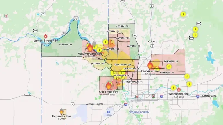 Old Trails fire evacuation map as of Aug. 2, 2026.