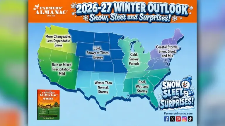 The Farmers' Almanac outlook for winter 2026-2027.