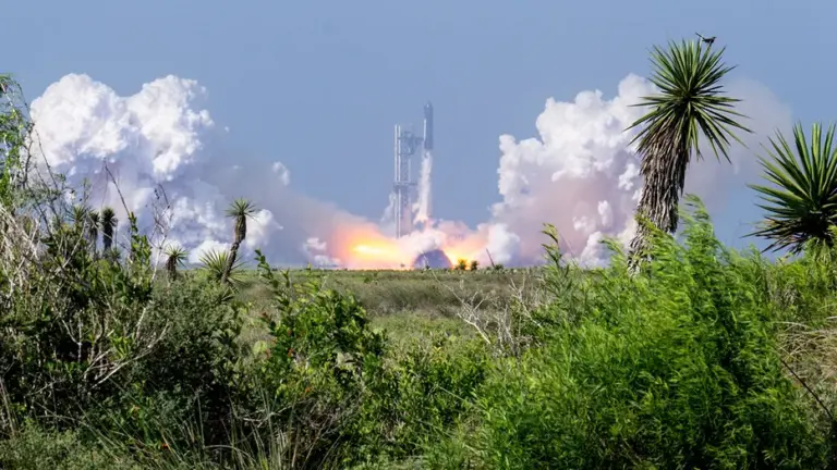 The SpaceX Starship V3 launches from Starbase on May 22, 2026, in Boca Chica Beach, Texas.