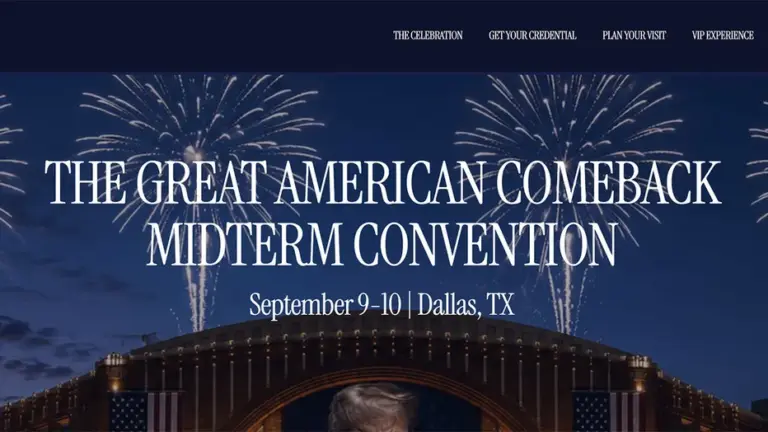 A screengrab of gopdallas2026.com dated Aug. 27, 2026.